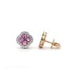 Image 2 : Fashion Pink Sapphire & Diamond Clover Earrings