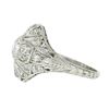 Image 6 : Antique Edwardian Platinum European Diamond Milgrain Engraved Dome Mosaic Ring