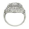 Image 8 : Antique Edwardian Platinum European Diamond Milgrain Engraved Dome Mosaic Ring