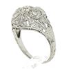 Image 9 : Antique Edwardian Platinum European Diamond Milgrain Engraved Dome Mosaic Ring