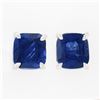 Image 1 : NEW 18K White Gold GIA Cushion Brilliant Prong Royal Blue Sapphire Stud Earrings
