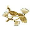 Image 3 : Vintage 18k Yellow Gold Multi Color Enamel Peacock Bird on Branch Pin Brooch