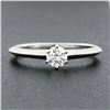 Image 3 : Classic Tiffany & Co. Platinum 0.27 ctw Round Diamond Solitaire Engagement Ring
