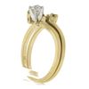Image 6 : 14K Gold 0.40 ctw Round Brilliant Diamond Engagement Ring & Band Fit Together Se