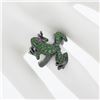 Image 3 : 18K Gold & Black Rhodium Pave Tsavorite & Red Eyes Frog Body Cocktail Ring