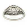 Image 7 : Antique Art Deco Platinum 0.81 ctw Old Cut Diamond Detailed Etched Domed Band Ri