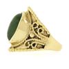 Image 6 : Vintage 14k Yellow Gold Oval Cabochon Cut Jade Twisted Wire Wide Cigar Band Ring