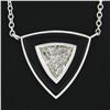Image 3 : NEW 18K Gold GIA Trillion Diamond Black Onyx Triangle Solitaire Pendant Necklace