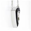 Image 4 : NEW 18K Gold GIA Trillion Diamond Black Onyx Triangle Solitaire Pendant Necklace