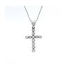 Image 1 : 14kt WG Cross Pendant with chain 0.50 cts