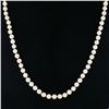 Image 4 : Vintage Long 31" Pearl Strand Necklace w/ 14K Gold 1.5 ctw Pave Diamond Ball Cla