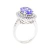 Image 4 : 4.75 ctw Tanzanite And Diamond Ring - 14KT White Gold