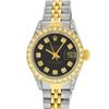 Image 2 : Rolex Ladies Quickset Two Tone Black Diamond Lugs Datejust Wristwatch