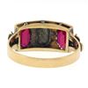 Image 6 : Antique Victorian 18K Rosy Yellow Gold Lozenge Kite Red Stone Signet Band Ring