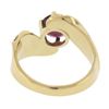Image 6 : 14k Gold Round Pink Tourmaline w/ 0.30 ctw Diamond Channel Accents Bypass Ring