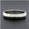 Image 2 : Unisex Classic 10K White Gold 4mm Plain Domed Polished Stack Wedding Band Ring