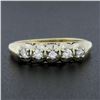 Image 2 : Estate 14K TT Gold 0.18 ctw Illusion Set Diamond Stackable Wedding Band Ring