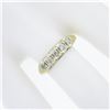 Image 3 : Estate 14K TT Gold 0.18 ctw Illusion Set Diamond Stackable Wedding Band Ring