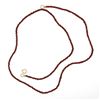Image 3 : 20" Bead Narrow Tumbled Coral Strand Necklace w/ 14k Yellow Gold Ends & Clasp