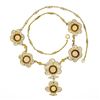 Image 5 : Antique 14K Gold 21.40 ctw GIA Brownish Yellow Zircon Open Filigree Work Necklac