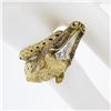 Image 3 : Vintage 18K Gold Detailed 3D Horse Head Band Ring w/ Enamel Work & Diamond