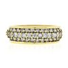 Image 4 : Jose Hess 18k Gold 0.90 ctw Round Prong Diamond Multi Row Grooved Wide Band Ring