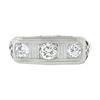 Image 4 : Antique Edwardian Platinum & 14K Gold 0.35 ctw Diamond Filigree 3 Stone Band Rin