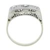 Image 8 : Antique Edwardian Platinum & 14K Gold 0.35 ctw Diamond Filigree 3 Stone Band Rin
