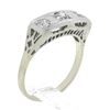 Image 9 : Antique Edwardian Platinum & 14K Gold 0.35 ctw Diamond Filigree 3 Stone Band Rin