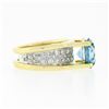 Image 5 : Vintage 18k TT Gold GIA FINE Round Brilliant Zircon Solitaire Pave Diamond Ring