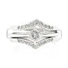 Image 4 : Vintage 14K White Gold 0.62 ctw Diamond Solitaire Engagement & Wedding Ring Set