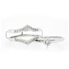 Image 5 : Vintage 14K White Gold 0.62 ctw Diamond Solitaire Engagement & Wedding Ring Set