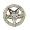 Image 1 : Antique Art Deco 14k White Gold Multi Colors Enamel Work Star Masonic Pin Brooch