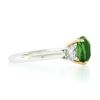 Image 6 : NEW Platinum 14k Gold 4.23 ctw GIA Cushion Tsavorite & Round Diamond Accents Rin