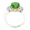 Image 8 : NEW Platinum 14k Gold 4.23 ctw GIA Cushion Tsavorite & Round Diamond Accents Rin