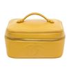Image 1 : Chanel Yellow Caviar Leather Small CC Vanity Cosmetic Bag
