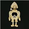 Image 2 : 18K Yellow Gold Moving Boy Clown Large Pendant 0.65 ctw Floating Round Diamonds