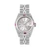 Image 2 : Rolex Ladies Quickset Stainless Steel 18K White Gold Diamond And Ruby Datejust W