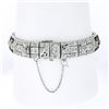 Image 2 : FANCY Antique Art Deco Platinum 6.03 ctw Diamond & Black Onyx 10.9mm Line Bracel