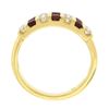 Image 7 : 14K Gold 0.54 ctw Alternating Square Ruby & Round Diamond Channel Set Band Ring