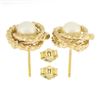 Image 3 : 14k Yellow Gold 6.2mm Pearl Twisted Wire Infinity Love Knot Stud Earrings