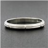 Image 2 : Vintage Palladium 2.45mm Pinched Grooved Eternity Stackable Wedding Band Ring