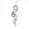Image 5 : Vintage 18K White Gold 1 ctw Sapphire & Diamond Bow Ribbon Pendant w/ 14k Chain
