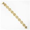 Image 5 : Vintage 14k Gold Florentine Etched Diamond Star Link Bracelet w/ Braided Frame