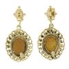 Image 5 : Vintage 14k Gold Fine Carved Shell Cameo W/ Twisted Wire Frame Dangle Earrings