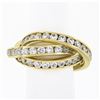 Image 3 : French 18k Gold Cubic Zirconia Channel Rolling Trinity Crossover Three Band Ring