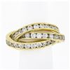 Image 4 : French 18k Gold Cubic Zirconia Channel Rolling Trinity Crossover Three Band Ring