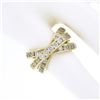 Image 6 : French 18k Gold Cubic Zirconia Channel Rolling Trinity Crossover Three Band Ring