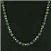 Image 4 : Vintage 29" Round Nephrite Jade Bead Strand Necklace w/ 14k Gold Balls & Clasp