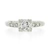 Image 4 : Vintage 14k White Gold 0.46 ctw Round Brilliant Diamond w/ Accents Engagement Ri